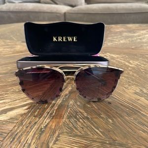 KREWE Clio Nylon Matte Oyster to Petal 24k sunglasses